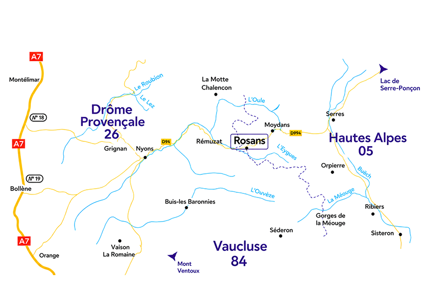carte camping des hauts de rosans