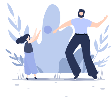 fille et son papa qui jouent